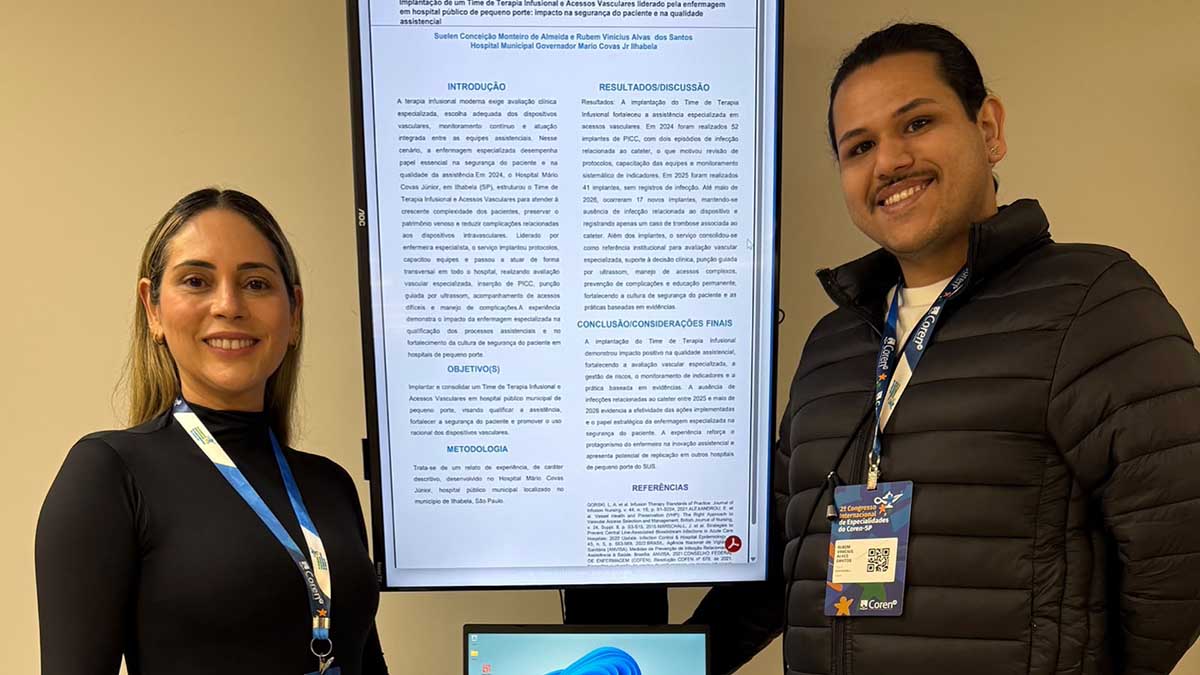 Hospital Mário Covas Júnior apresenta experiência em Terapia Infusional em congresso internacional do Coren-SP b